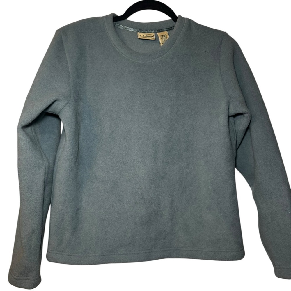 L.L. Bean Gray/blue Fleece Pullover